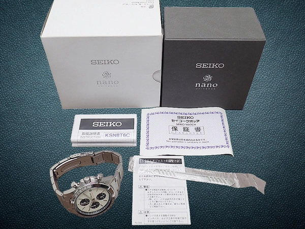 セイコー × ナノユニバース クロノグラフ SZSJ006 8T67-00J0 SS ホワイトダイヤル 3連ブレス装着 別注第2弾 クオーツ BOX・保証書付属 SEIKO × nanouniverse [代行おまかせコース]