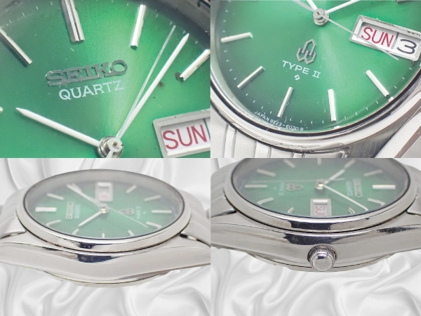 セイコー タイプ2 8223-6030 SS グリーンダイヤル デイデイト 社外ブレス装着 クオーツ SEIKO TYPEⅡ QUARTZ [代行おまかせコース]