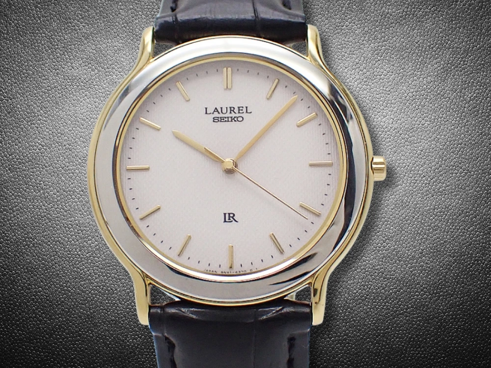 セイコー ローレル 8N41-6260 GP/SS コンビ ギョウシェダイヤル 社外レザー装着 年差クオーツ SEIKO LAUREL [代行おまかせコース]