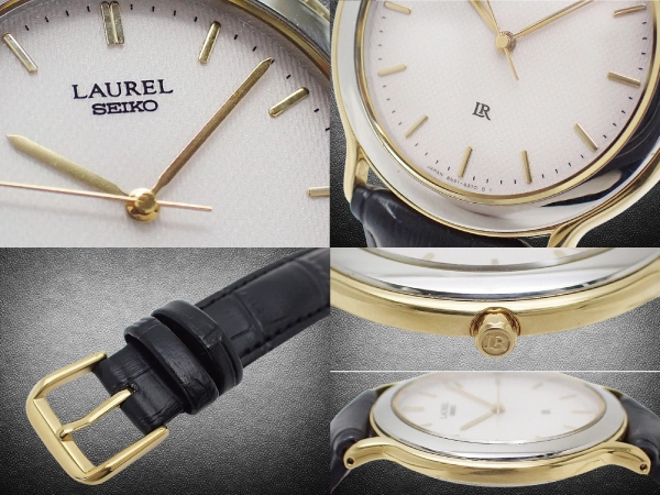 セイコー ローレル 8N41-6260 GP/SS コンビ ギョウシェダイヤル 社外レザー装着 年差クオーツ SEIKO LAUREL [代行おまかせコース]
