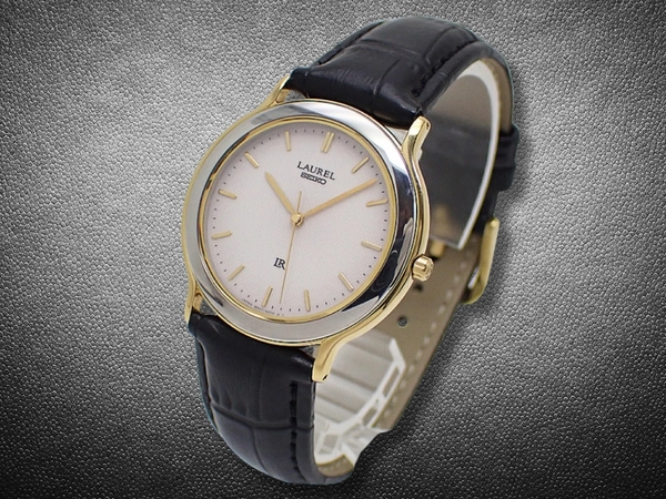 セイコー ローレル 8N41-6260 GP/SS コンビ ギョウシェダイヤル 社外レザー装着 年差クオーツ SEIKO LAUREL [代行おまかせコース]