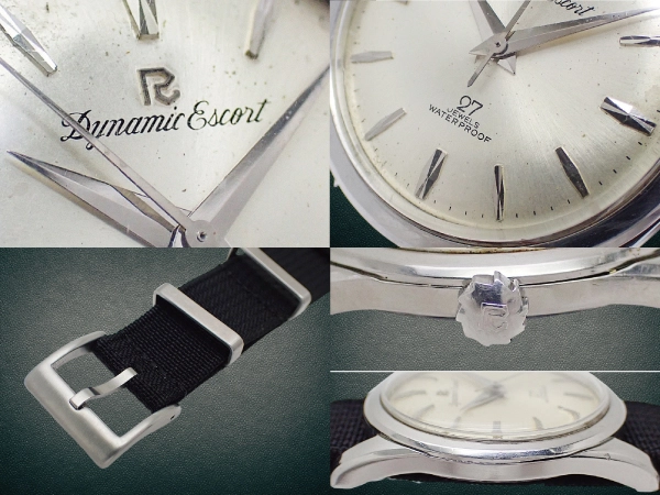 リコー ダイナミックエスコート 27石 Ref.61103 SS シルバーダイヤル 社外ベルト装着 手巻き RICOH Dynamic Escort [代行おまかせコース]