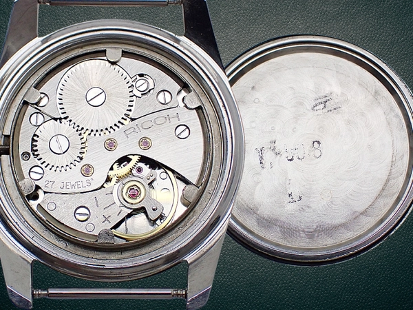 リコー ダイナミックエスコート 27石 Ref.61103 SS シルバーダイヤル 社外ベルト装着 手巻き RICOH Dynamic Escort [代行おまかせコース]