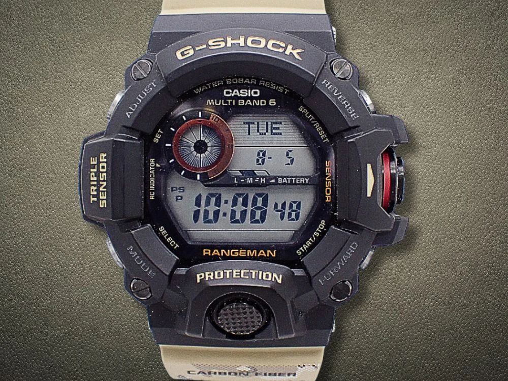 カシオ G-SHOCK レンジマン GW-9400DCJ-1JF デザートカモフラージュ ソーラー電波 ブラック樹脂 ラバーストラップ装着 ヤマネコ刻印 CASIO G-SHOCK MASTER OF G RANGEMAN Master in Desert Camouflage [代行おまかせコース]