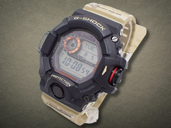 カシオ G-SHOCK レンジマン GW-9400DCJ-1JF デザートカモフラージュ ソーラー電波 ブラック樹脂 ラバーストラップ装着 ヤマネコ刻印 CASIO G-SHOCK MASTER OF G RANGEMAN Master in Desert Camouflage [代行おまかせコース]
