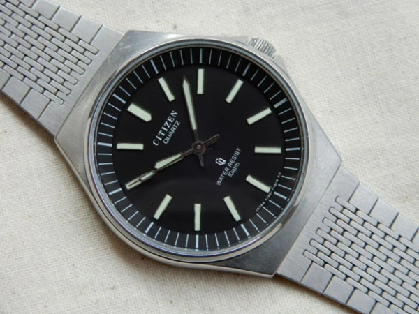 シチズン 4-710487 7120 WATER・RESIST 10atm 黒文字盤 クオーツ CITIZEN QUARTZ
