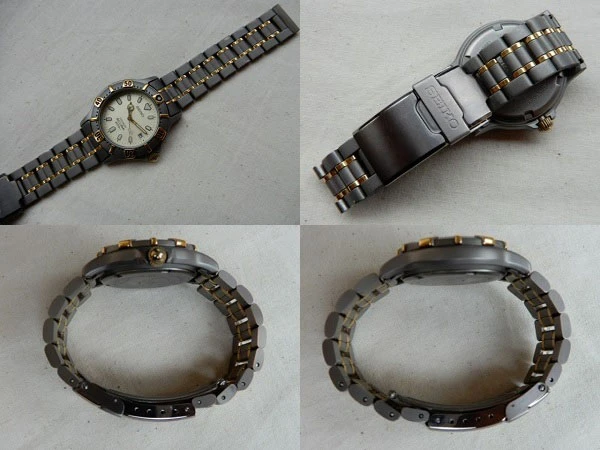 セイコー 7N35-6100 チタン ダイバー 200M クオーツ ボーイズサイズ 90年代 カレンダー付き SEIKO TITANIUM SCUBA