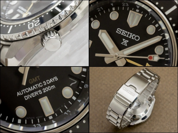 セイコー プロスペックス ダイバースキューバ GMT SBEJ011 6R54 ブラックダイヤル SSブレス オートマチック BOX・保証書付属 美品 SEIKO PROSPEX  [ 代行おまかせコース ]