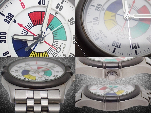 セイコー アルバ Y145-6010 SS 方位 カラーダイヤル ブレス装着 クオーツ SEIKO ALBA [代行おまかせコース]