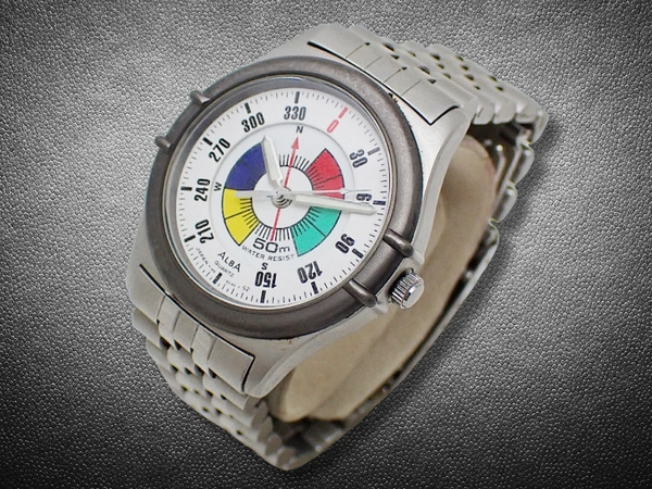 セイコー アルバ Y145-6010 SS 方位 カラーダイヤル ブレス装着 クオーツ SEIKO ALBA [代行おまかせコース]