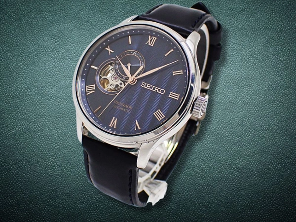 セイコー プレザージュ ジャパニーズガーデン SARY187 4R39-00W0 SS シースルー オープンハート ネイビーダイヤル SEIKO製ストラップ+Dバックル装着 オートマチック BOX付属 SEIKO PRESAGE Japanese Garden [代行おまかせコース]