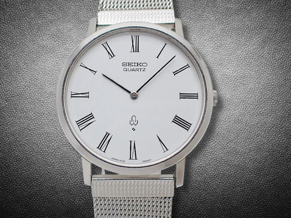 セイコー シャリオ 4130-9000 SS ホワイトダイヤル USA社製メッシュブレス装着 オールド クオーツ SEIKO CHARIOT [代行おまかせコース]