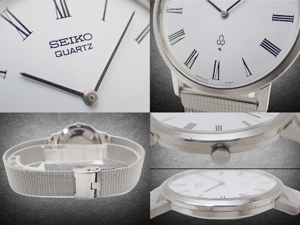 セイコー シャリオ 4130-9000 SS ホワイトダイヤル USA社製メッシュブレス装着 オールド クオーツ SEIKO CHARIOT [代行おまかせコース]