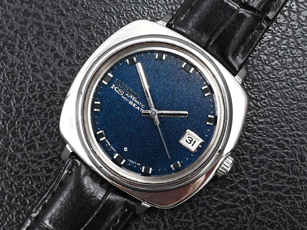 セイコー キングセイコー 5625-7010 ハイビート クッションケース マーブル模様紺色付ダイアル Vintage Seiko