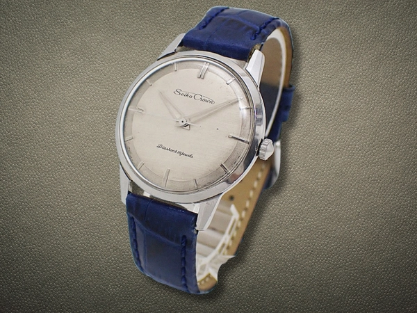 セイコー クラウン 19石 Ref.J14065 SS シルバーダイヤル 社外レザー装着 手巻き SEIKO CROWN [代行おまかせコース]