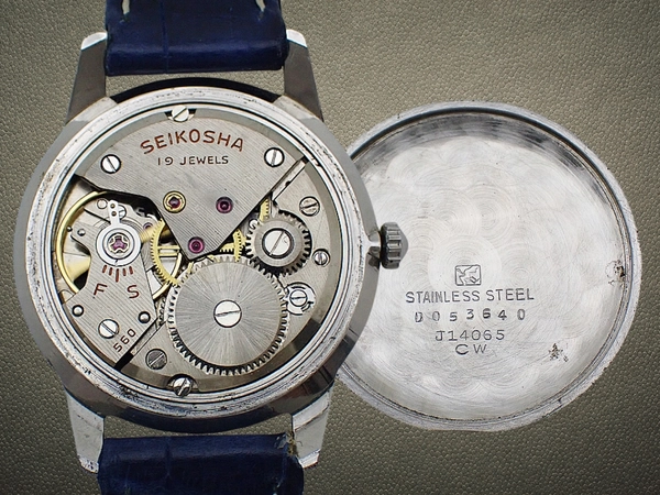 セイコー クラウン 19石 Ref.J14065 SS シルバーダイヤル 社外レザー装着 手巻き SEIKO CROWN [代行おまかせコース]