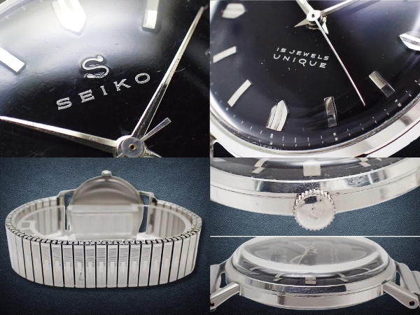 セイコー ユニーク Sマーク Ref.U14012 SS ブラックダイヤル  社外製エクステンションブレス装着 アンティーク 手巻き SEIKO UNIQUE [代行おまかせコース]