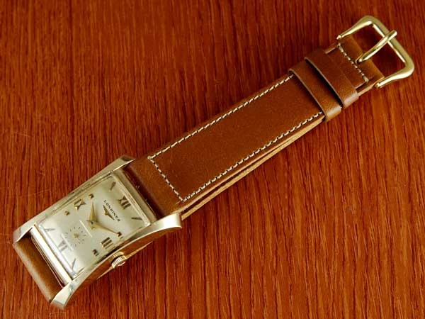 ロンジン LONGINES 14金無垢フレアードHourglass 14KYG Cal.9LT 1940年代後半製