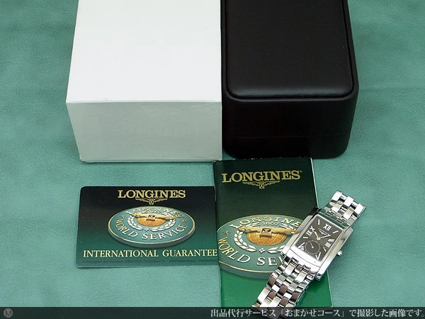 ロンジン ドルチェヴィータ Ref.L5.655.4 ブラック 薄型スクエアケース クオーツ ギャランティカード付属 LONGINES