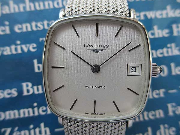 ロンジン オートマチック スクエアケース SSメッシュベルト LONGINES