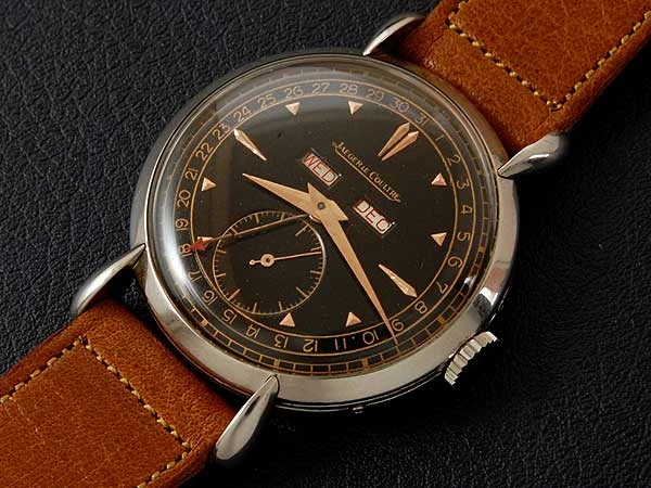 ジャガー・ルクルト JAEGER LECOULTRE トリプルカレンダー ブラックダイヤル 1940～50年代製 手巻き式