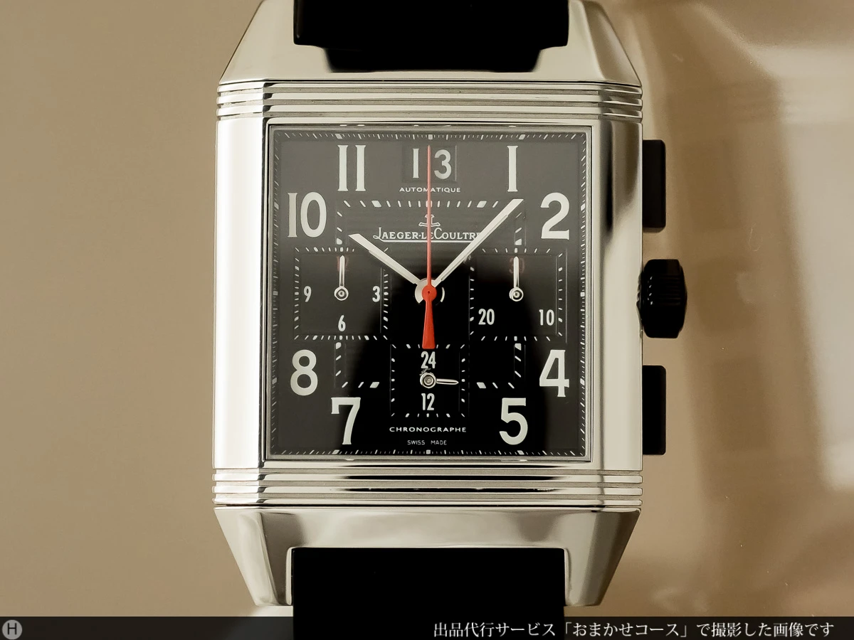 ジャガー・ルクルト JAEGER LECOULTRE レベルソ スクアドラ クロノグラフ オートマチック デイト バックスケルトン 精悍なメンズモデル ボックス&ギャランティ付き 美品