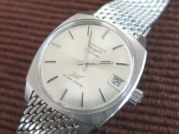 ロンジン LONGINES ULTRA CHRON ウルトラクロン 自動巻 SS Ref. 7851 ワンピースケース メッシュブレス 美品