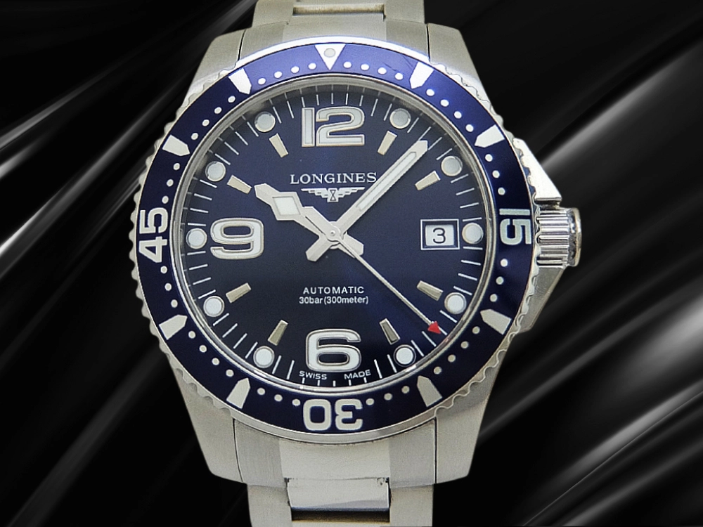 ロンジン ハイドロコンクエスト Ref.L3.741.4.96.6 Cal.L888.2 SS ブルーダイヤル ブレス仕様 オートマチック BOX・ギャラ付属 LONGINES HYDRO CONOUEST Automatic Blue [代行おまかせコース]