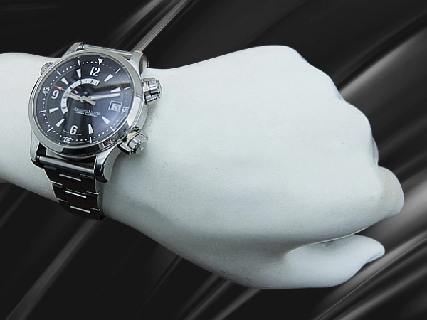 ジャガールクルト マスターコンプレッサー メモボックス Ref.146.8.97 Cal.918 SS ブラックダイヤル 社外ブレス装着 オートマチック BOX・ギャラ付属 JAEGER-LECOULTRE MASTER COMPRESSOR MEMOVOX ALARM [代行おまかせコース]