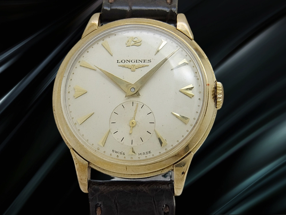 ロンジン スモールセコンド 17石 Cal.23Z 総重量26g 9KYG 金無垢 シルバーダイヤル ヴィンテージ 手巻き LONGINES Vintage [代行おまかせコース]