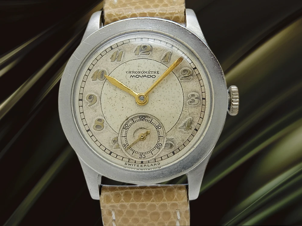 モバード クロノメーター スモールセコンド Cal.75 SS フラットベゼル ツートンダイヤル 手巻き CHRONOMETRE MOVADO [代行おまかせコース]