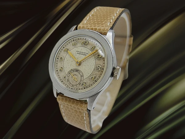 モバード クロノメーター スモールセコンド Cal.75 SS フラットベゼル ツートンダイヤル 手巻き CHRONOMETRE MOVADO [代行おまかせコース]