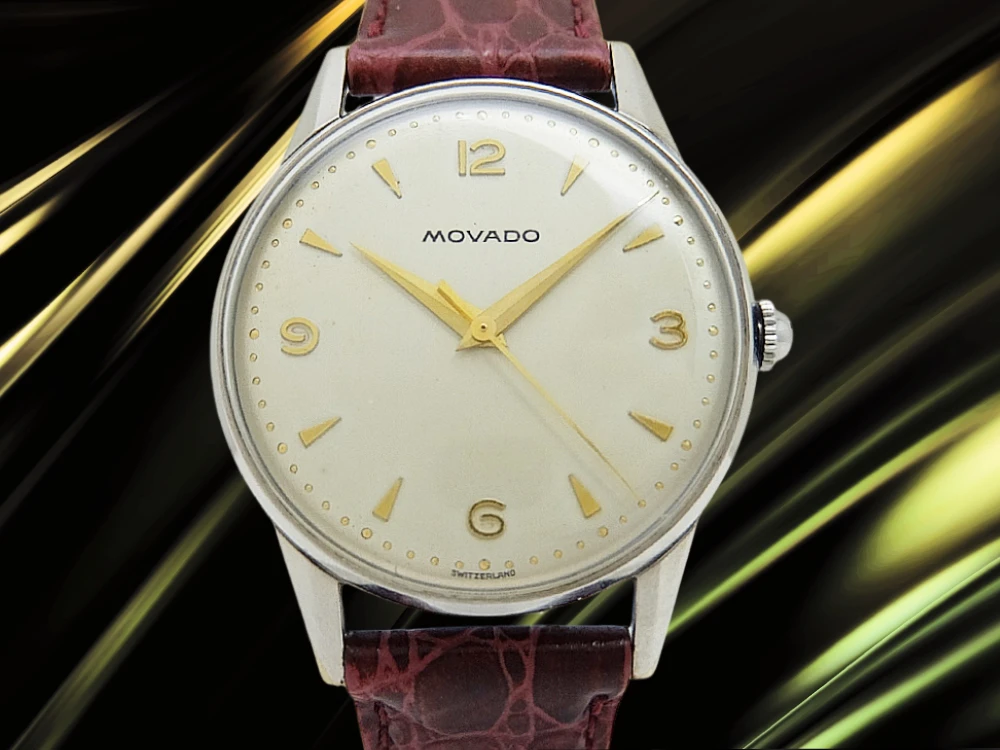 モバード センターセコンド 17石 Cal.7530 SS パティナダイヤル アンティーク 社外製レザー装着 手巻き MOVADO [代行おまかせコース]