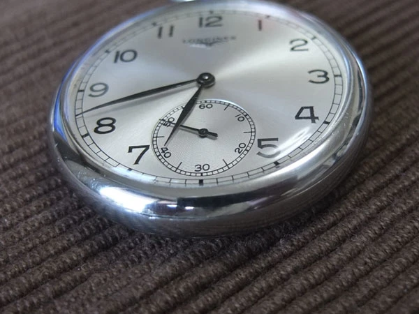 ロンジン LONGINES 懐中時計 手巻 SSケース 全数字アラビア文字盤 初期モデル