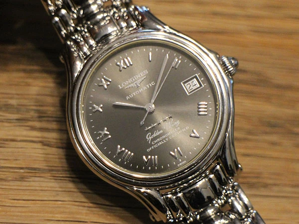 ロンジン ゴールデンウィング 自動巻 クロノメーター チャコールグレー シルバー文字盤 美品