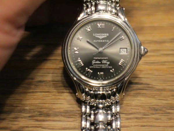 ロンジン ゴールデンウィング 自動巻 クロノメーター チャコールグレー シルバー文字盤 美品