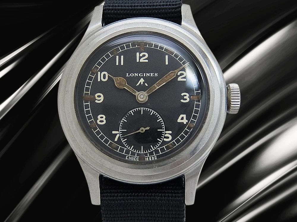 ロンジン グリーンランダー W.W.W. ダーティダース Ref.23088 Cal.12.68Z SS ブラックダイヤル 引き通しストラップ装着 イギリス軍用時計 手巻き 2025年OH済 時計店修理明細付属 LONGINES Greenlander The Dirty Dozen [代行おまかせコース]