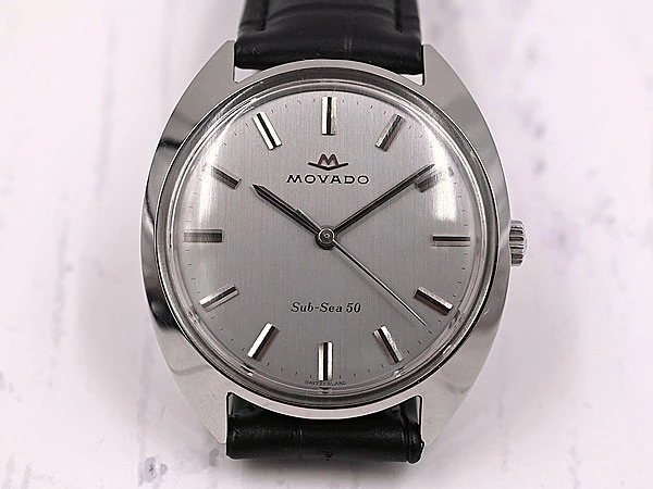 モバード MOVADO Sub-Sea 50 手巻き トノーデザイン シルバー文字盤 化粧箱付 Vintage Movado
