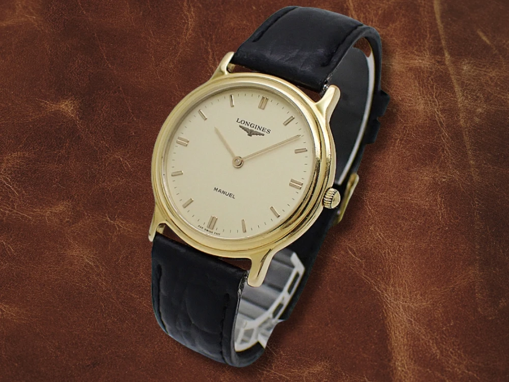 ロンジン マニュエル Ref.7317 17石 Cal.L395.2 GP/SS ゴールドダイヤル ヴィンテージ 薄型ドレスウォッチ 社外レザー+尾錠装着 手巻き LONGINES MANUEL Vintage [代行おまかせコース]