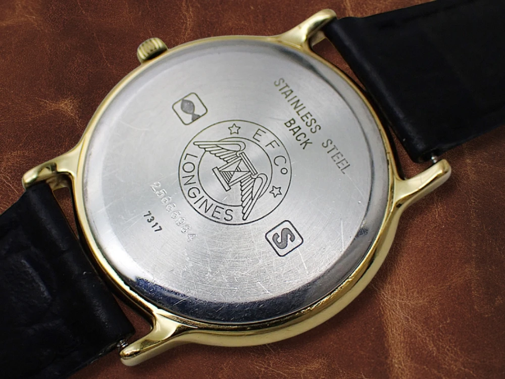 ロンジン マニュエル Ref.7317 17石 Cal.L395.2 GP/SS ゴールドダイヤル ヴィンテージ 薄型ドレスウォッチ 社外レザー+尾錠装着 手巻き LONGINES MANUEL Vintage [代行おまかせコース]