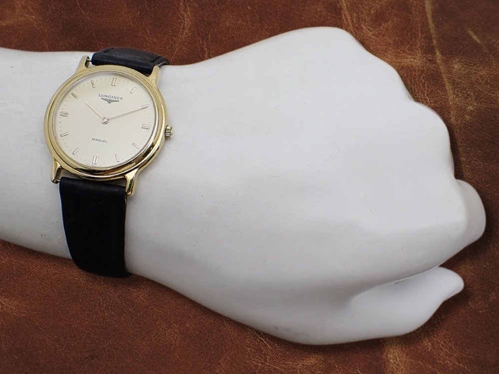 ロンジン マニュエル Ref.7317 17石 Cal.L395.2 GP/SS ゴールドダイヤル ヴィンテージ 薄型ドレスウォッチ 社外レザー+尾錠装着 手巻き LONGINES MANUEL Vintage [代行おまかせコース]