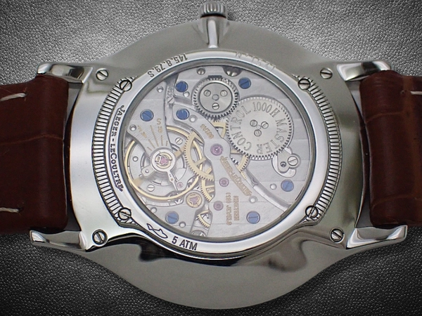 ジャガールクルト マスター ウルトラスリム Ref.145.8.79.S Cal.849 SS シースルー ブラックダイヤル モレラート製レザー+JL尾錠装着 手巻き JAEGER-LECOULTRE Master Ultraslim [代行おまかせコース]