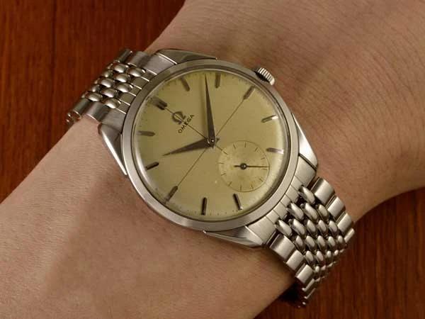 オメガ OMEGA 30mmキャリバー Cal.267搭載 スモセコ クロスラインダイヤル Ref.2900-1 1956〜57年製 社外ライスブレス