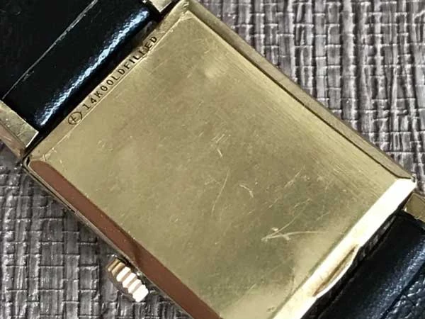 オメガ レクタンギュラー 14K Gold Filled 14K スモールセコンド メンズモデル