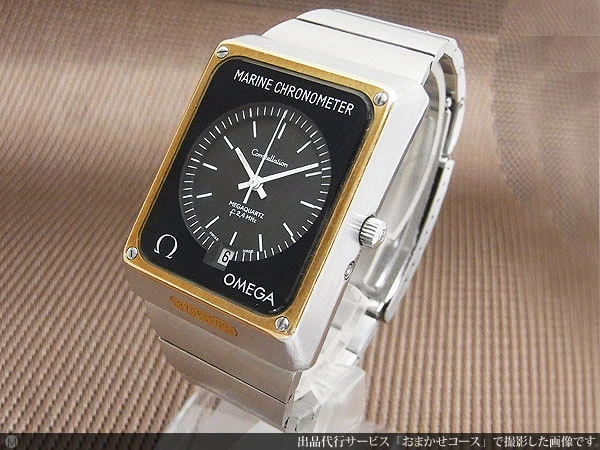 オメガ コンステレーション マリン クロノメーター Ref.398.0832 SS/GP レクタンギュラー メガクオーツ OMEGA Constellation MARINE CHRONOMETER MEGAQUARTZ f2.4MHz [代行おまかせコース]