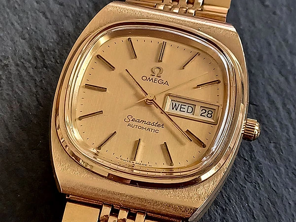 OMEGA オメガ シーマスター スクエアケース TVスクリーン GOLD PLATED 20ミク