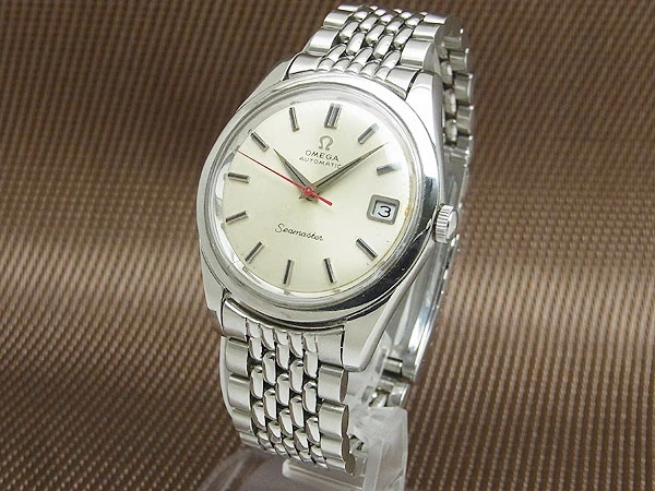 オメガ シーマスター デイト Ref.166.010SP Cal.565 SS シルバーダイヤル レッドセコンド 7連ライスブレス オートマチック OMEGA Seamaster [代行おまかせコース]