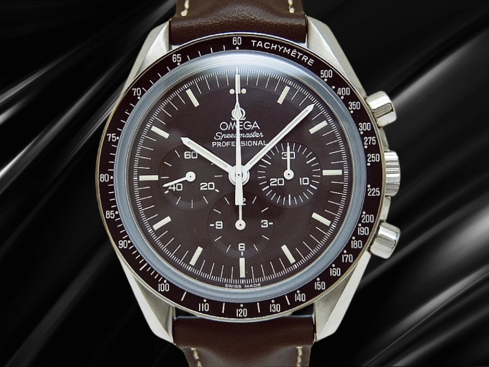 オメガ スピードマスター プロフェッショナル Ref.311.32.42.30.13.001 Cal.1863 SS ブラウンダイヤル シースルーバック レザーストラップ+Dバックル仕様 手巻き BOX・ギャラ等付属 OMEGA SPEEDMASTER MOONWATCH PROFESSIONAL CHRONOGRAPH [代行おまかせコース]