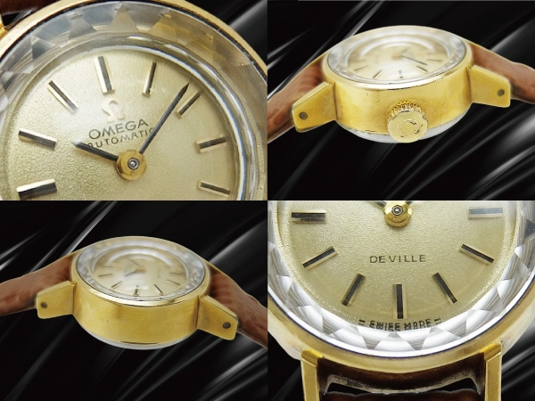 オメガ デビル レディース Ref.551.038 Cal.661 GP/SS カットガラス ゴールドダイヤル オートマチック OMEGA DE VILLE [代行おまかせコース]