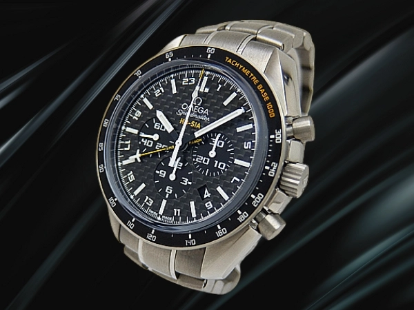 オメガ スピードマスター HB-SIA GMT コーアクシャル Ref.321.90.44.52.01.001 Cal.3603 チタン ブラック カーボンファイバー製ダイヤル ブレス仕様 オートマチック BOX・ギャラ付属 OMEGA Speedmaster HB-SIA GMT SOLAR IMPULSE [代行おまかせコース]